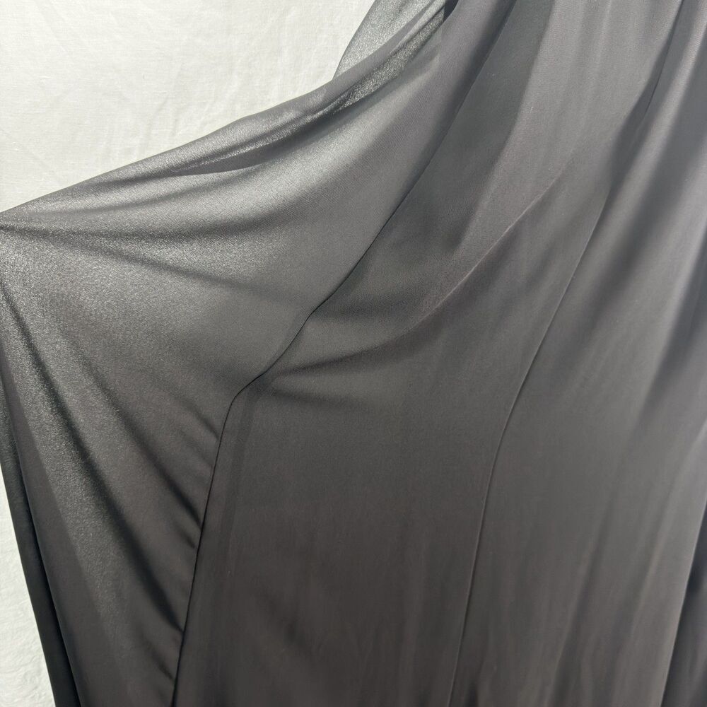 show me your mumu black chiffon maxi dress sleeveless v neck zip back size large - Picture 9 of 9